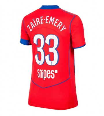 Paris Saint-Germain Warren Zaire-Emery #33 Tredjetrøje Dame 2025-26 Kortærmet